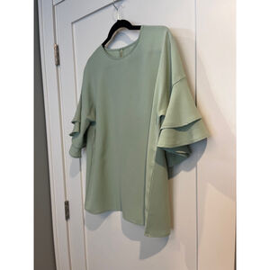 Bell Sleeve Sage Green Blouse L